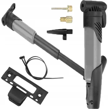 pumpička Ruční pumpička OTH STŘÍBRNÁ PUMPA NA PNEUMATIKY KOMPLETNÍ ZAPÍNÁNÍ DRŽÁK stříbrný