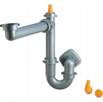 Sifon Prostorově úsporný sifon pro jednokomorové dřezy s vývodem pro myčku nádobí fi50