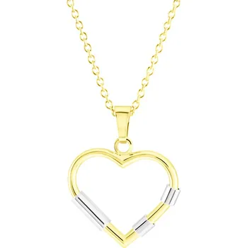 Náhrdelník GEMMAX Zlatý řetízek se srdíčkem – zlatý šperk ryzosti 585/1000 v Dárkovém balení s Certifikátem GLSCN-43891-12491