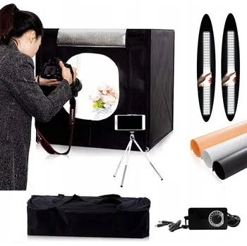 Stan Beztieńový Stan 80x80x80 cm pro produktovou fotografii s LED osvětlením 5500K