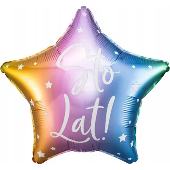 Balónek Id_4026 FÓLIOVÝ BALÓNEK 18" HVĚZDA DUHOVÁ STO LET DUHA
