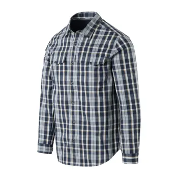 Pánská košile Kostkovaná košile pro skryté nošení zbraně, Helikon, dlouhý rukáv, Calm Blue Plaid, XL