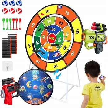 Dětská zbraň TERČ NA ŠIPKY 73cm OBOUSTRANNÝ TERČ PRO HRU DART + ŠIPKY SAD