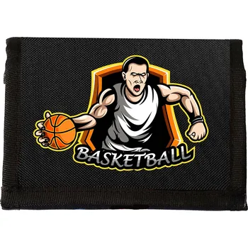 Peněženka Peněženka pro basketbalistu, textilní, BASKETBAL, se zapínáním na suchý zip, Sport BASKETBALL