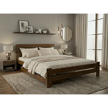 Postel PARIS zvýšená 180 x 200 cm, dub Rošt: S laťkovým roštem, Matrace: Matrace Sommera 18 cm