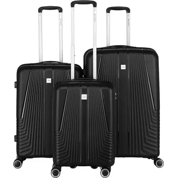 Peterson Sada cestovních kufrů z ABS plastu Barva: Černá