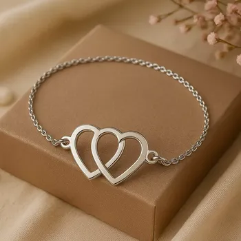 Náramek Yoowey Náramek stříbrný srdce KA6063