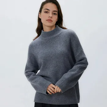 Dámský svetr Reserved - Vlněný svetr - středně šedá - 170GS-85M - 170GS-85M-M