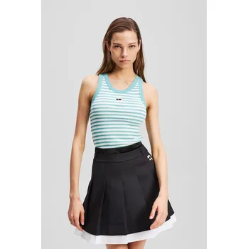 Bavlněný top Karl Lagerfeld IKON A3W17079 tyrkysová 06A, vel. L