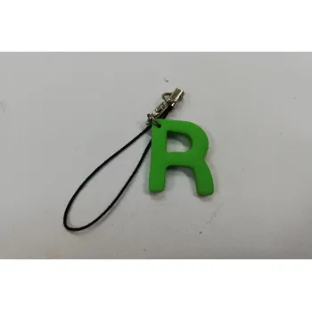 Přívěsek Fimo přívěsek na mobil - písmeno "R" zelený