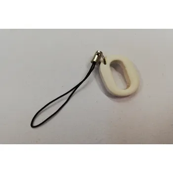 Přívěsek Fimo přívěsek na mobil - písmeno "O" bílý