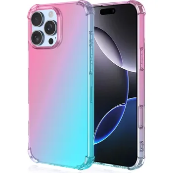 Pouzdro na mobilní telefon Kryt iPhone 16 Pro Shock duhový mentolovo-růžový (obal neboli pouzdro na iPhone 16 Pro)