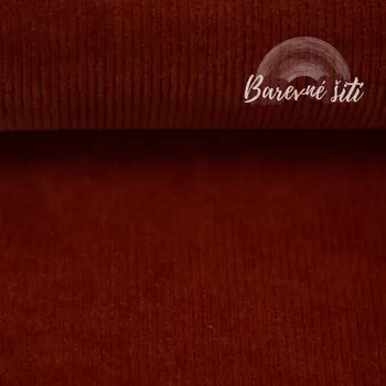 Nicky Velur, manšestr Cihlová (E) (Bavlněný velur s elastanem)