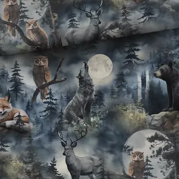 Galanterie Teplákovina, Vlk v úplňku, doplňková (E) (Panely a ladící metráPodzimní zvířátková doplňková)