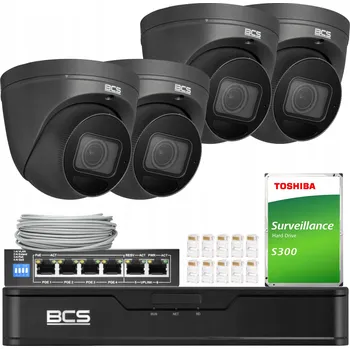 IP kamera Sada pro monitoring BCS Point 4x BCS-P-EIP58VSR4-Ai2-G 8Mpx SkyLight