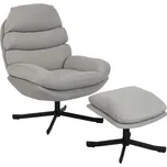 Polohovací křeslo s taburetem | krémové