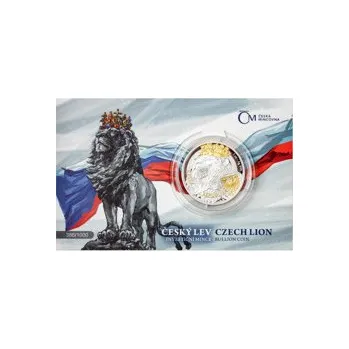 Stříbrná 1oz investiční mince Český lev 2025 selekt. pokov Au proof číslovaný