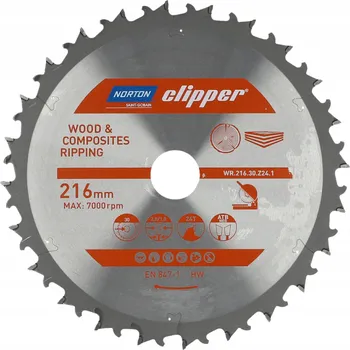 Řezný kotouč NORTON CLIPPER VIDIOVÝ KOTOUČ NA DŘEVO WR.216.30.Z24.1 70184608056