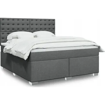 Postel Čalouněná dvoulůžková postel VidaXL 180x200, odstíny šedé