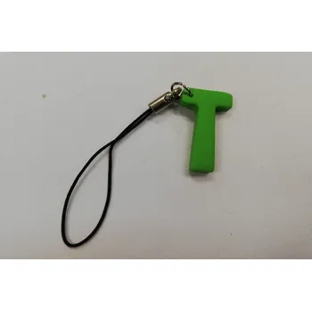 Přívěsek Fimo přívěsek na mobil - písmeno "T" zelený