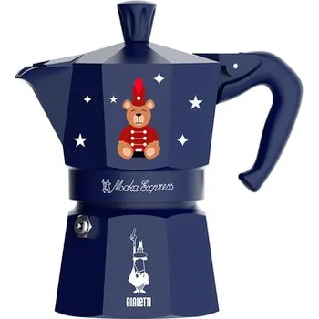 Moka konvice Bialetti Veselé Vánoce Moka Express 3tz Blue