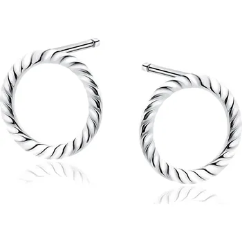Náušnice Stříbrné náušnice Twisted Circles Ag 925/1000