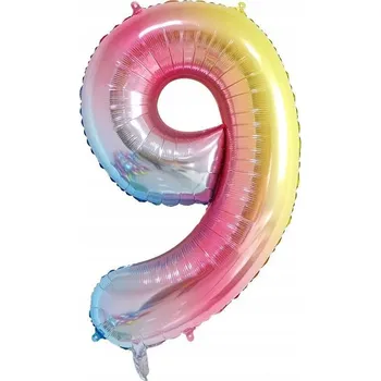 Balónek Fóliový balónek duhový "9" 1 m