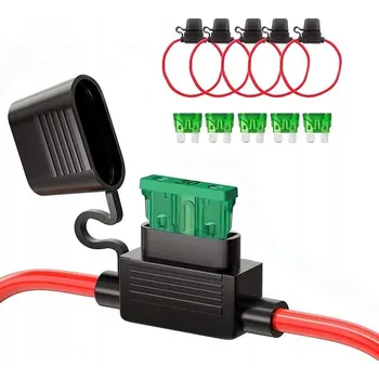 Autopojistky Držák pojistek 12 AWG s nožovou pojistkou 30A ATC/ATO, 5 balení