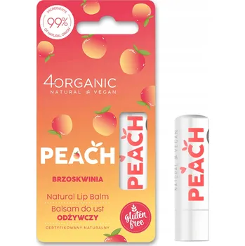 Péče o rty 4organic Vyživující balzám na rty Broskev 5 g