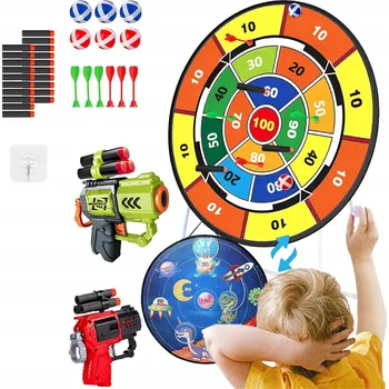 Dětská zbraň Sada pro hru šipek pro děti - terč, bezpečné šipky a míčky, 73 cm