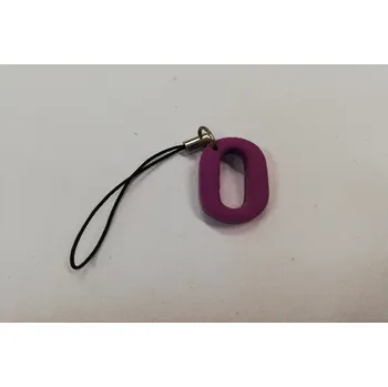 Přívěsek Fimo přívěsek na mobil - písmeno "O" fialový