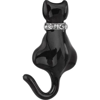 Brož Brož kočka zády černá