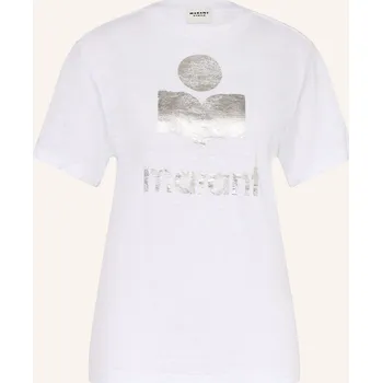 Dámské tričko Marant Étoile Dámské Tričko Zewel Ze Lnu, bílá / stříbrná, 34