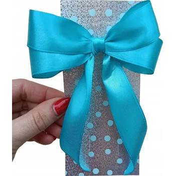 Vánoční dekorace Mašle ozdobná saténová na vánoční stromeček, dekorace 3 ks, TYRKYSOVÁ