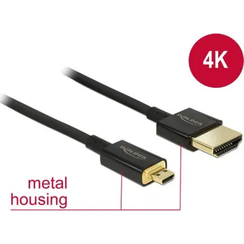 Video kabel Delock Slim Premium Kabel HDMI 2.0, A samec > Micro-D samec, 3m