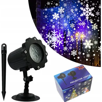 Světelný efekt VÁNOČNÍ LED PROJEKTOR SNĚHOVÉ VLOČKY LASEROVÝ PROJEKTOR NA DŮM VENKOVNÍ