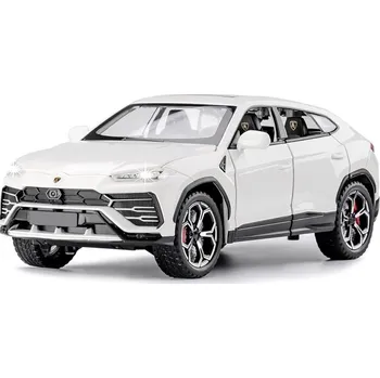 autíčko Lamborghini Urus kovový model hračka na baterie světla zvuk 1:24 Bílá
