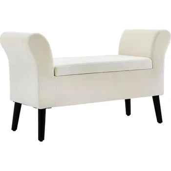 HOMCOM Lavice s úložným prostorem, 111,5 cm x 41 cm x 65 cm, krémově bílá