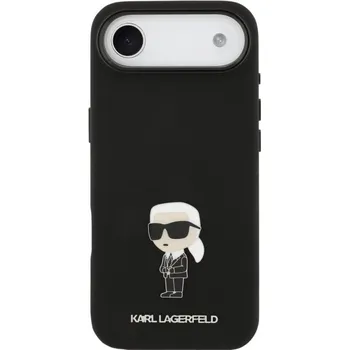 Náhradní díl pro mobilní telefon Karl Lagerfeld Metal Ikonik silikonový kryt pro iPhone Air - černý