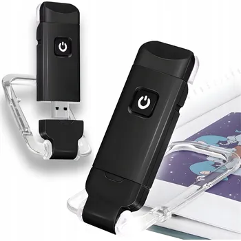 Lampička Lampička na čtení Golpin bílá LED s klipem, akumulátorová