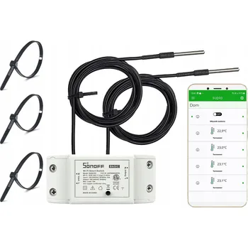 Termostat Sonoff WiFi senzor teploty s 2 x DS18B20 sondami, 10m kabel, termostat