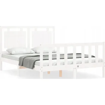 Postel Dřevěná postel borovice bílá 195,5 x 145,5 x 100 cm