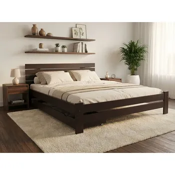 Postel Postel PARIS zvýšená 160 x 200 cm, ořech Rošt: Bez roštu, Matrace: Bez matrace