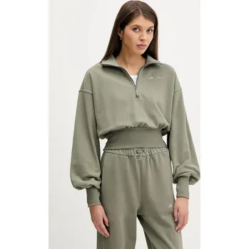 Dámská mikina Bavlněná mikina adidas adidas x Moon Boot dámská, zelená barva, s potiskem, JM1101 81X, vel. S