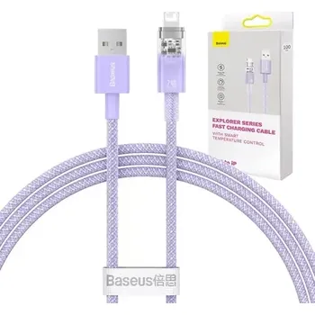 Datový kabel Baseus CATS010005 Rychlonabíjecí kabel USB-A na Lightning Explorer Series 1 m 2.4A fialová (CATS010005)