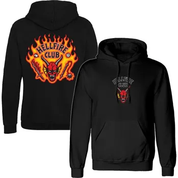 Pánská mikina Mikina s kapucí Stranger Things - Hellfire Club Flames Velikost: S