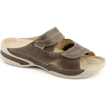 Dámská zdravotní obuv Pantofle LUCY halux zdravotní obuv dámská hnědá (pro vybočené palce) 5L-E14/H 41