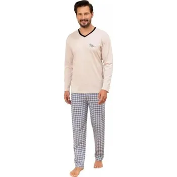 Pánské pyžamo Pánské pyžamo 491/52 REGINA béžová XL