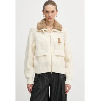 Dámský svetr Kardigan s příměsí vlny Barbour Marla béžová barva, LKN1738 01X, vel. 38