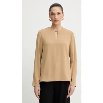 Dámská halenka Halenka Calvin Klein dámská, béžová barva, hladká, LV044E903G 80X, vel. L